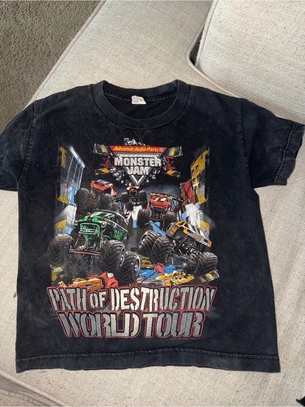 Kids Monster Jam 'Path of Destruction' Black Short Sleeve Tee